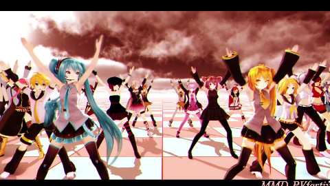 【MMD】动感增员舞 V家+U家84人「Timber」